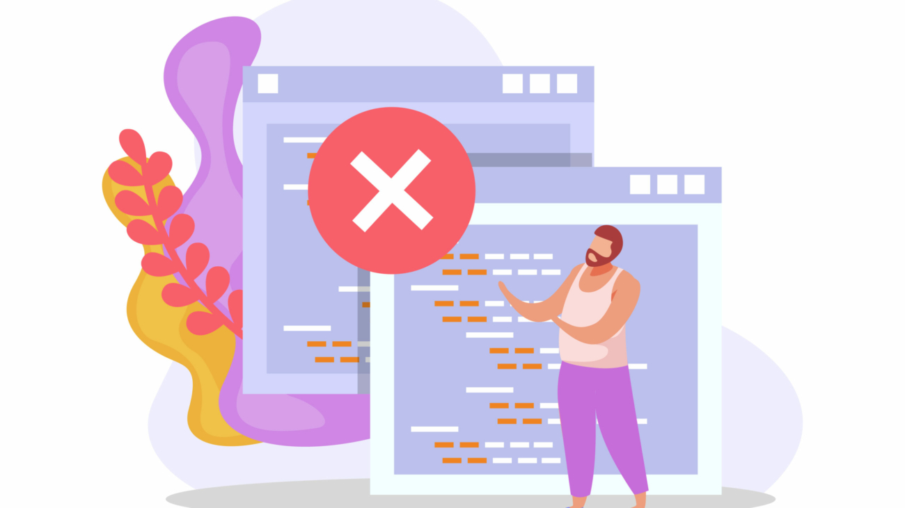 Computer user flat icon with human character and program windows vector illustration